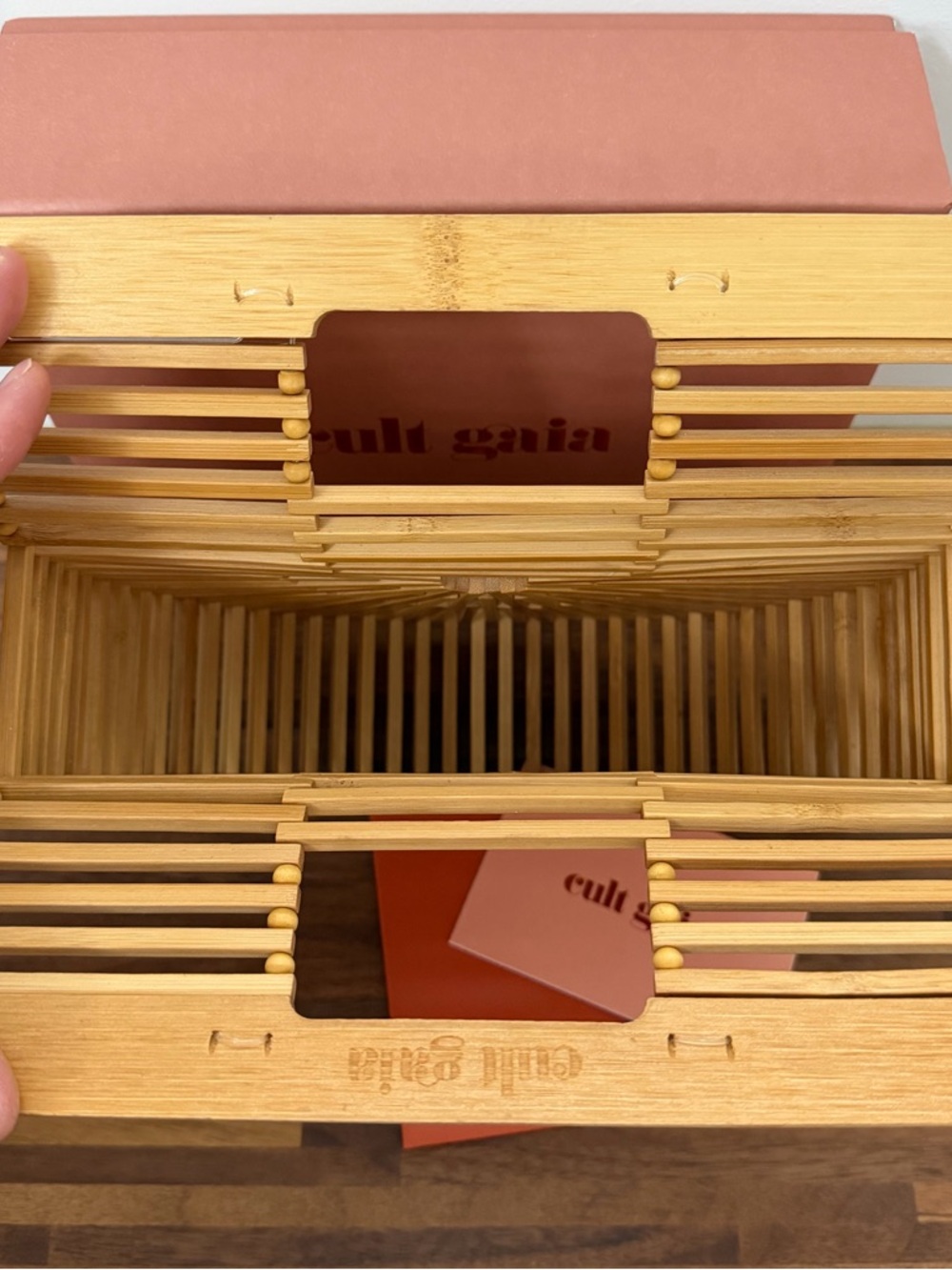 Cult Gaia bamboo Ark Small Bag with Pink Branded Box - Picture 4 of 12